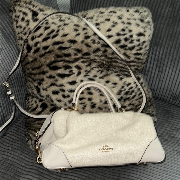 Coach Handbags - Coach White Leather Lane Satchel Handbag
